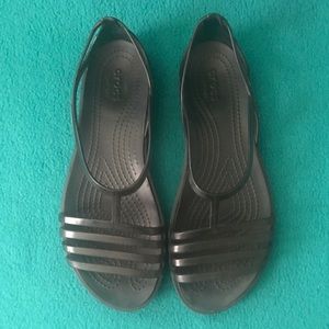 Crocs Black Lightweight Plastic Sandals Sz 7